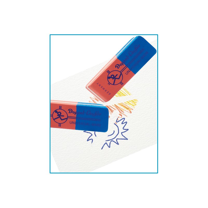 Läufer gomme double universelle, rouge/bleu, 75×24×10 mm